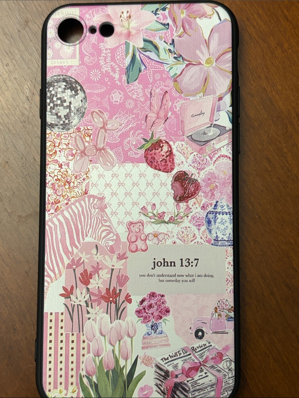 Pink Floral Collage Phone Case - Decorative Protective Cover - Picture 4 of 10